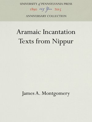 cover image of Aramaic Incantation Texts from Nippur